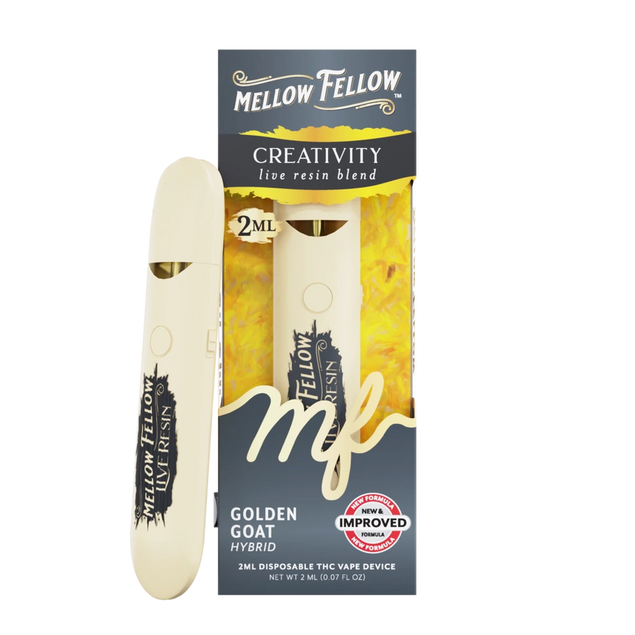 Creativity Blend 2ml Live Resin Disposable Vape - Golden Goat (Hybrid) - Mellow Fellow