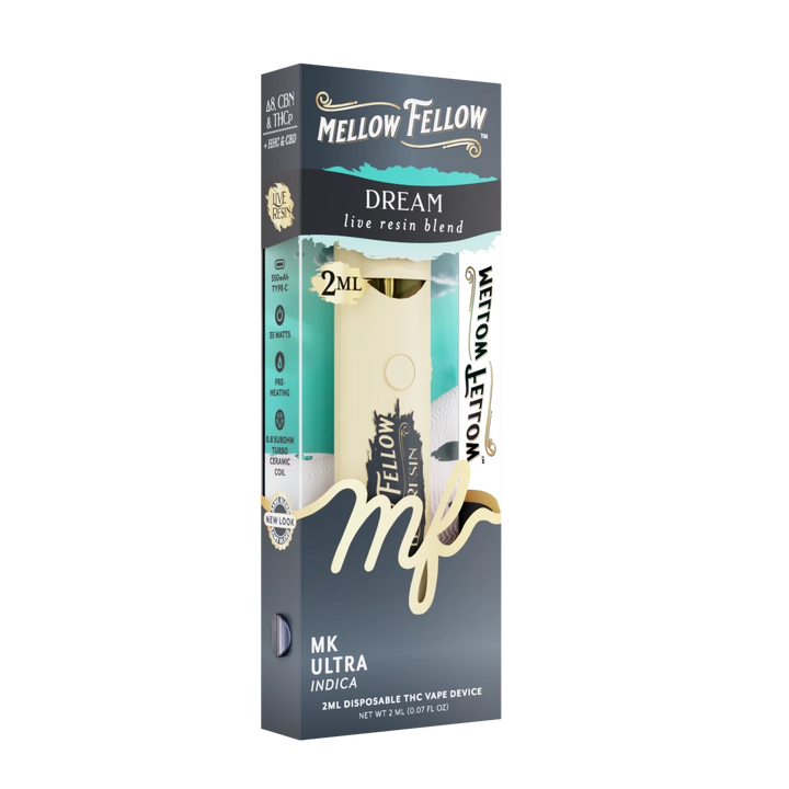 Dream Blend 2ml Live Resin Disposable Vape - MK Ultra (Indica) - Mellow Fellow