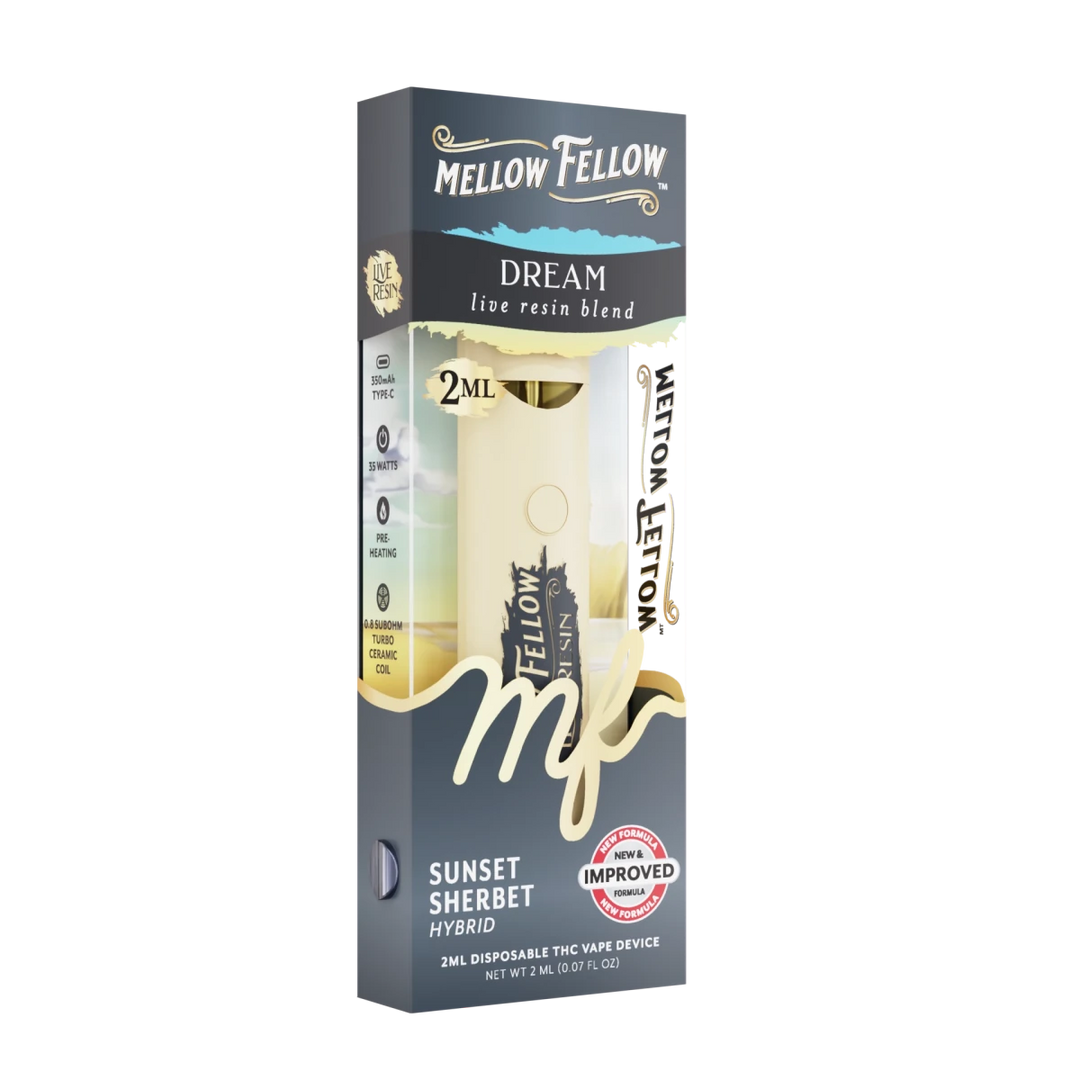 Dream Blend 2ml Live Resin Disposable Vape - Sunset Sherbet (Hybrid) - Mellow Fellow
