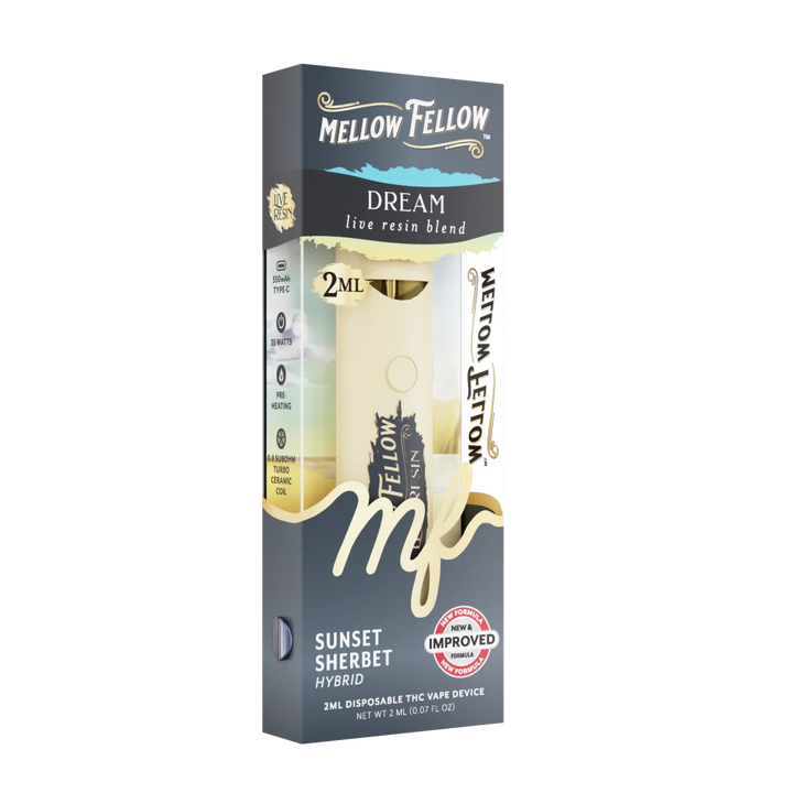 Dream Blend 2ml Live Resin Disposable Vape - Sunset Sherbet (Hybrid) - Mellow Fellow