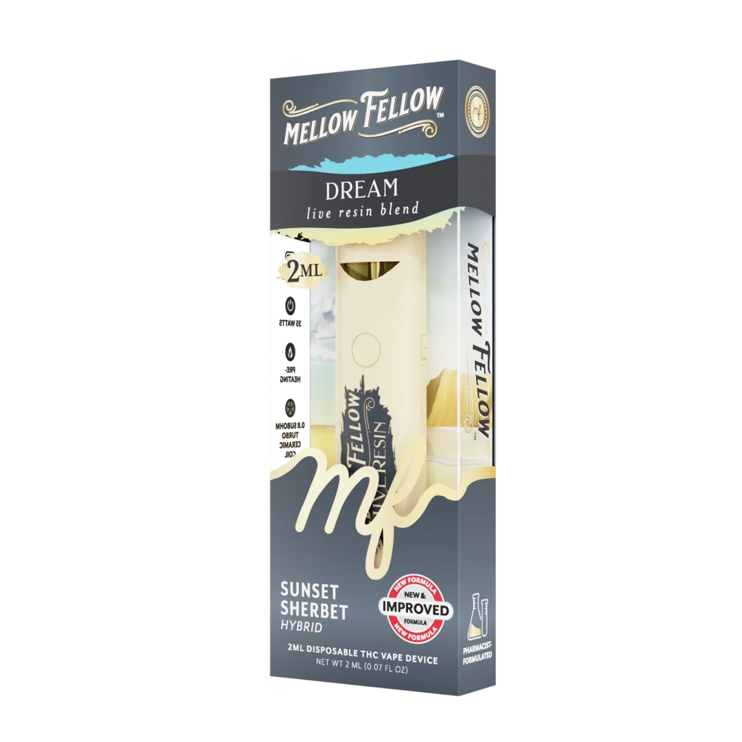 Dream Blend 2ml Live Resin Disposable Vape - Sunset Sherbet (Hybrid) - Mellow Fellow