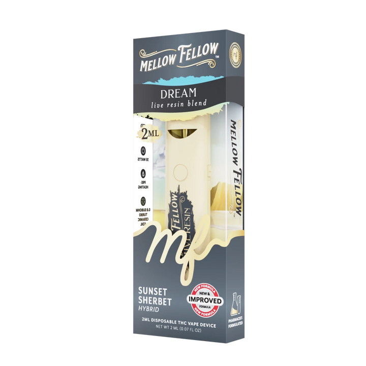 Dream Blend 2ml Live Resin Disposable Vape - Sunset Sherbet (Hybrid) - Mellow Fellow