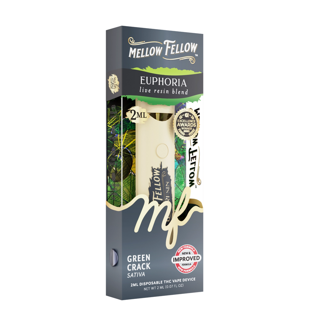 Euphoria Blend 2ml Live Resin Disposable Vape - Green Crack (Sativa)
