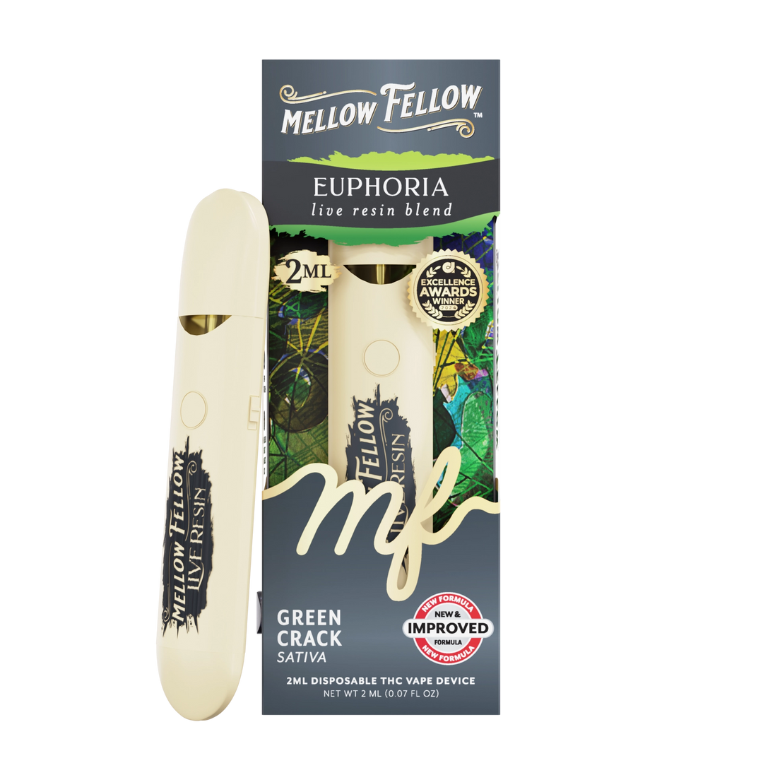 Euphoria Blend 2ml Live Resin Disposable Vape - Green Crack (Sativa)