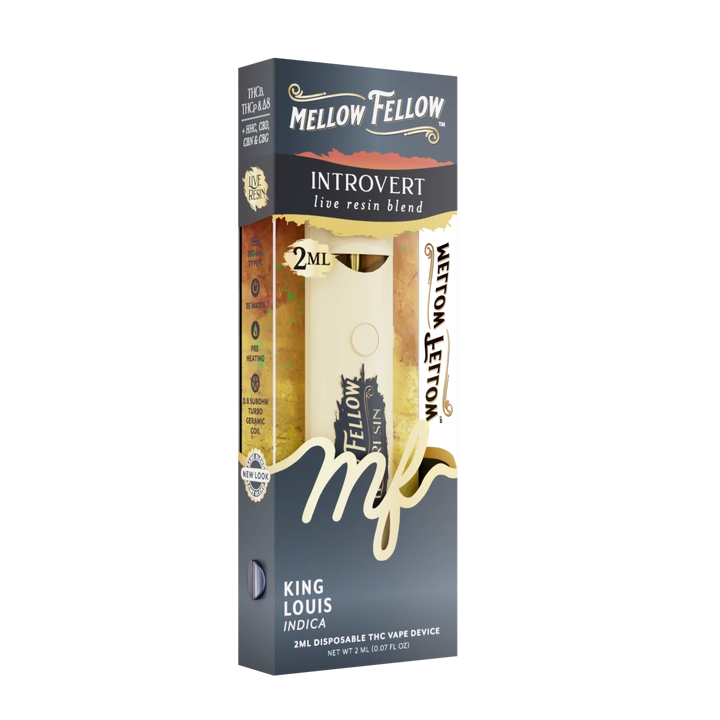 Introvert Blend 2ml Live Resin Disposable Vape - King Louis (Indica) - Mellow Fellow