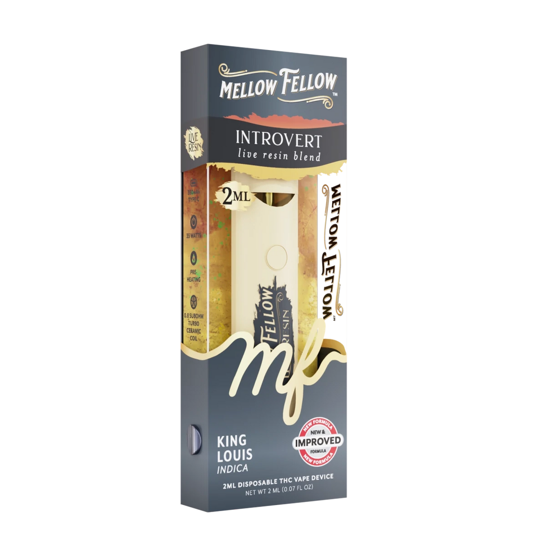 Introvert Blend 2ml Live Resin Disposable Vape - King Louis (Indica) - Mellow Fellow