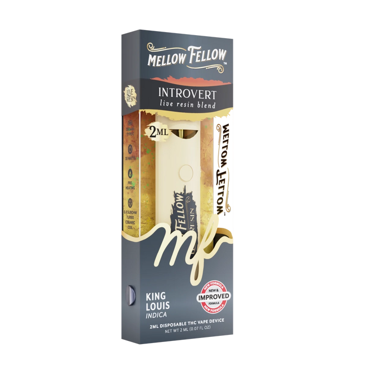 Introvert Blend 2ml Live Resin Disposable Vape - King Louis (Indica) - Mellow Fellow