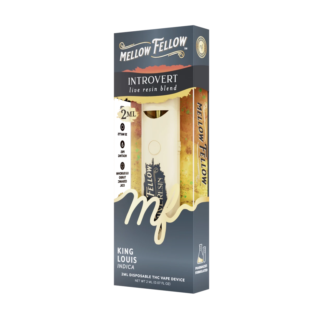 Introvert Blend 2ml Live Resin Disposable Vape - King Louis (Indica) Mellow Fellow Introvert Blend 2ml Live Resin Disposable Vape - King Louis (Indica) Mellow Fellow