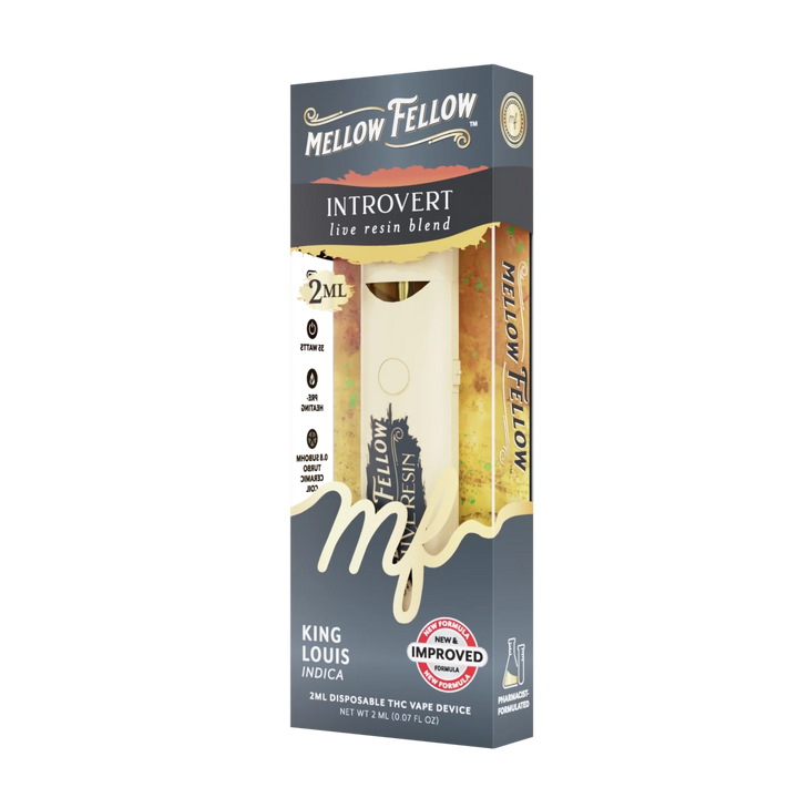 Introvert Blend 2ml Live Resin Disposable Vape - King Louis (Indica) - Mellow Fellow