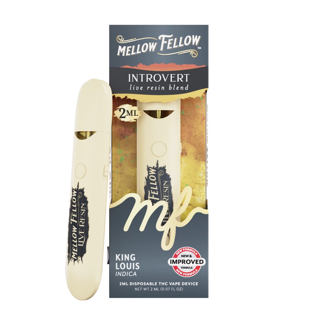 Introvert Blend 2ml Live Resin Disposable Vape - King Louis (Indica) - Mellow Fellow