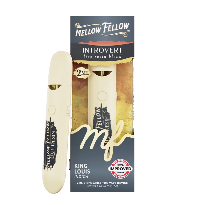 Introvert Blend 2ml Live Resin Disposable Vape - King Louis (Indica) - Mellow Fellow