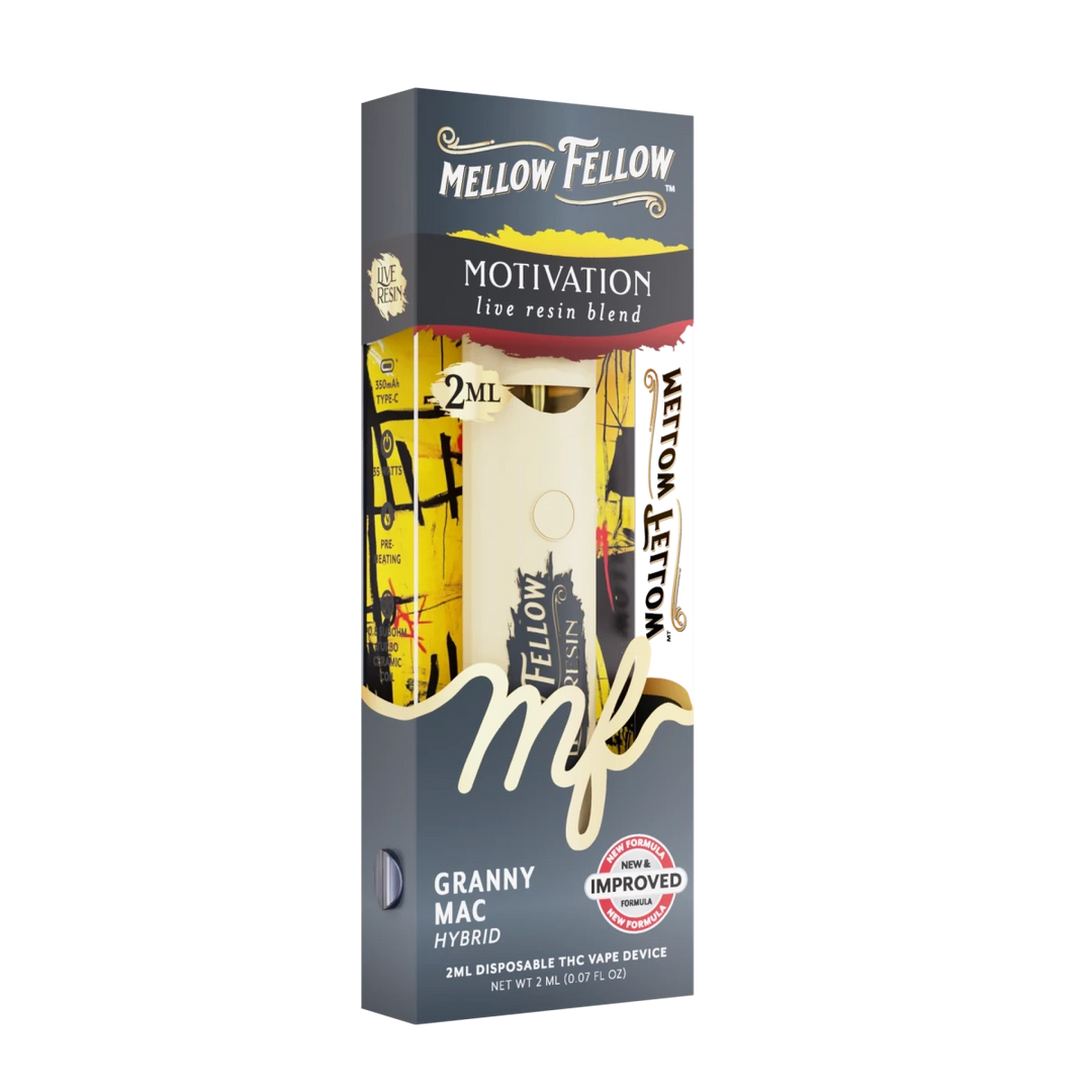Motivation Blend 2ml Live Resin Disposable Vape - Granny Mac (Hybrid) - Mellow Fellow
