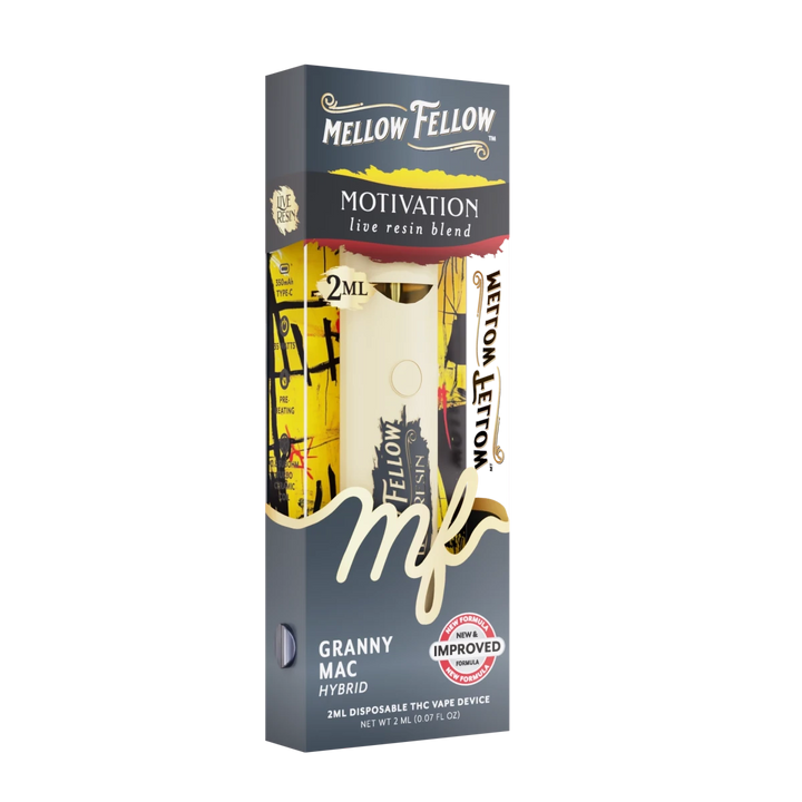 Motivation Blend 2ml Live Resin Disposable Vape - Granny Mac (Hybrid) - Mellow Fellow
