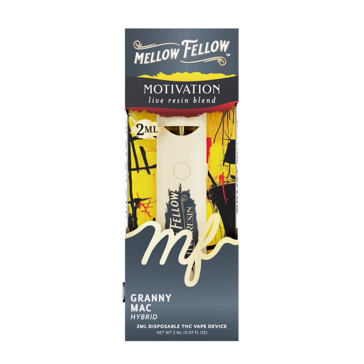 Motivation Blend 2ml Live Resin Disposable Vape - Granny Mac (Hybrid) - Mellow Fellow