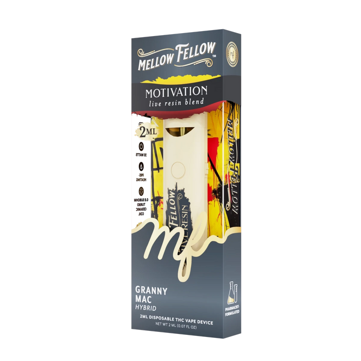 Motivation Blend 2ml Live Resin Disposable Vape - Granny Mac (Hybrid) - Mellow Fellow