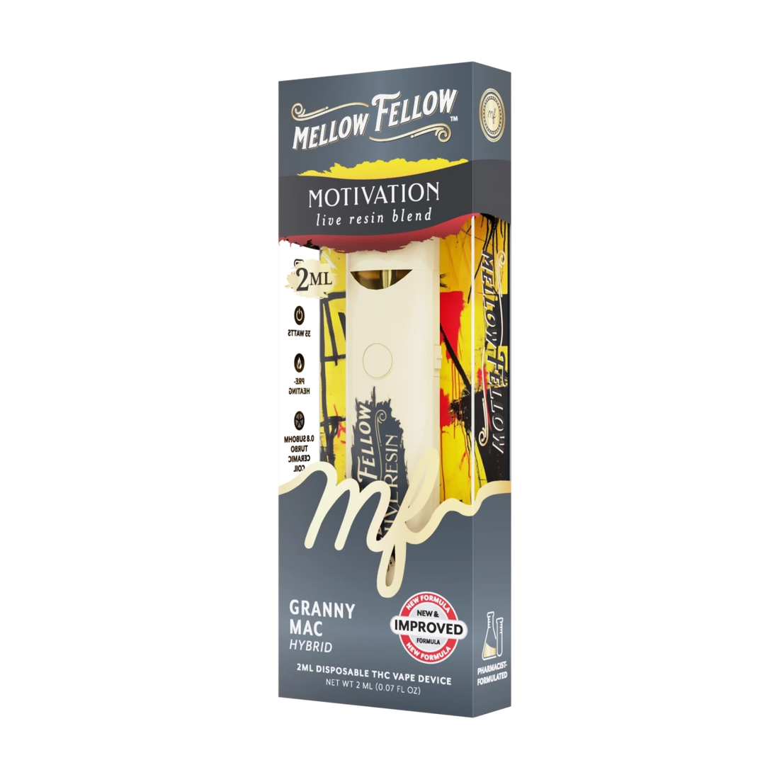 Motivation Blend 2ml Live Resin Disposable Vape - Granny Mac (Hybrid) - Mellow Fellow