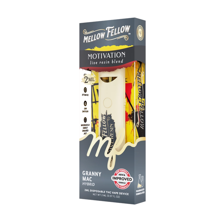 Motivation Blend 2ml Live Resin Disposable Vape - Granny Mac (Hybrid) - Mellow Fellow
