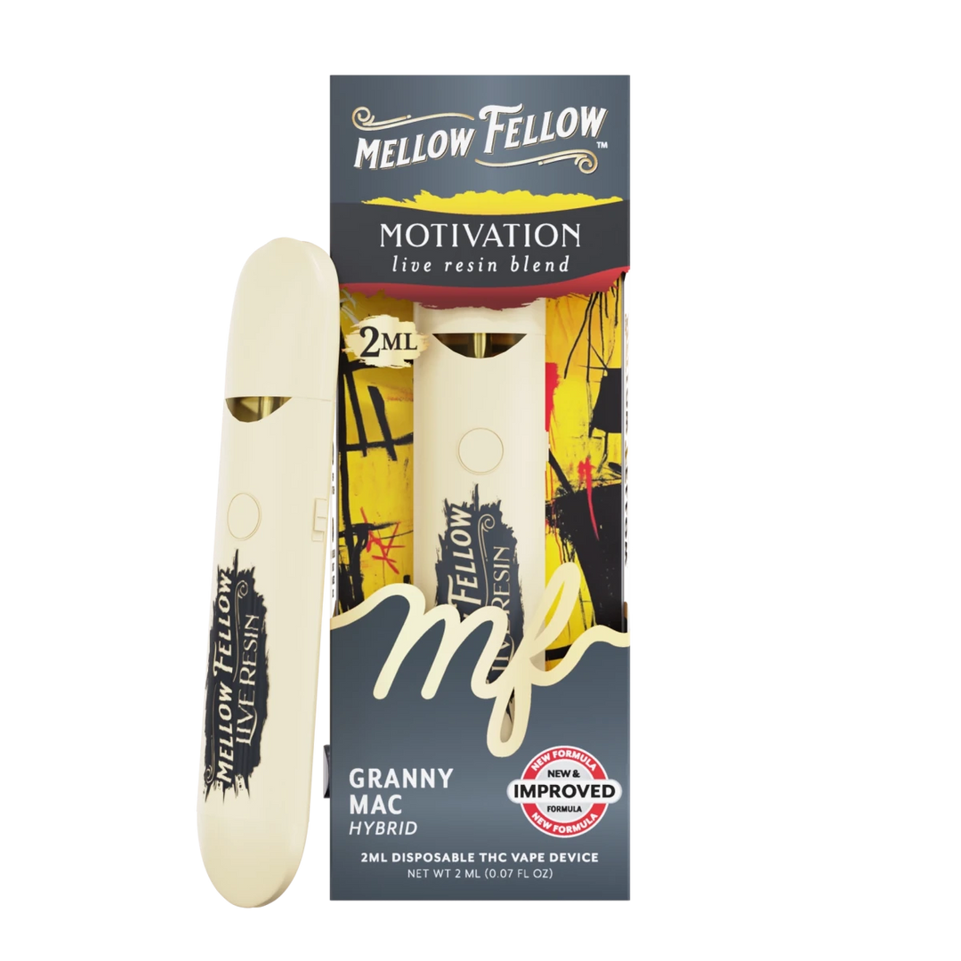 Motivation Blend 2ml Live Resin Disposable Vape - Granny Mac (Hybrid) - Mellow Fellow