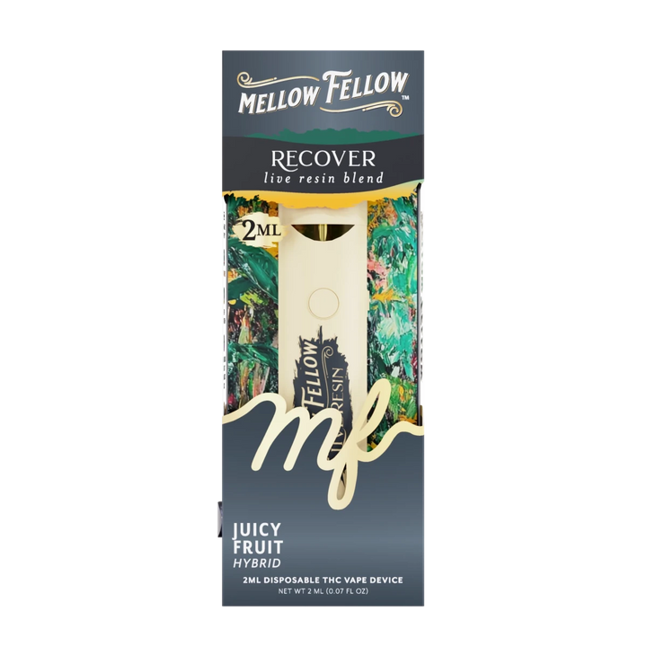 Recover Blend 2ml Live Resin Disposable Vape - Juicy Fruit (Hybrid) Mellow Fellow Recover Blend 2ml Live Resin Disposable Vape - Juicy Fruit (Hybrid) Mellow Fellow
