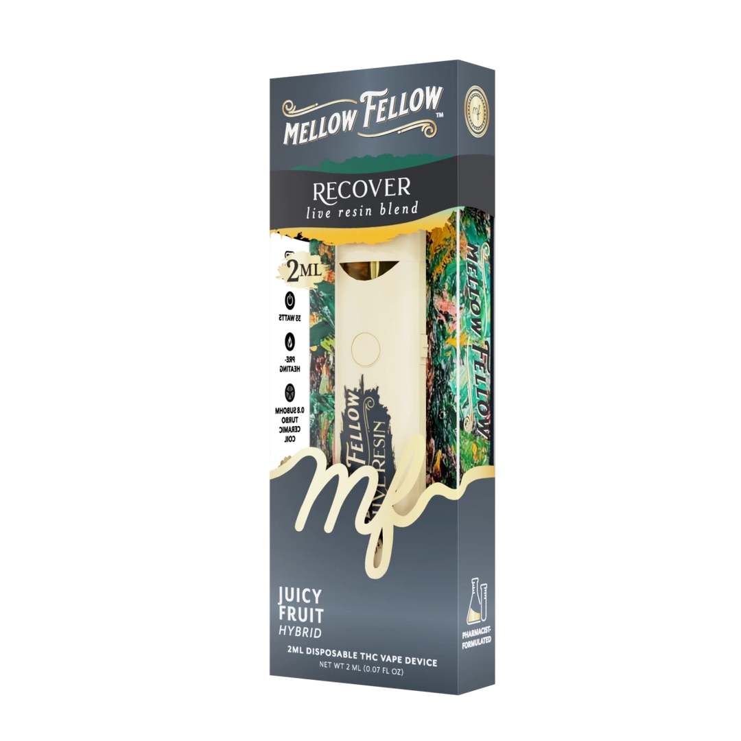 Recover Blend 2ml Live Resin Disposable Vape - Juicy Fruit (Hybrid) Mellow Fellow Recover Blend 2ml Live Resin Disposable Vape - Juicy Fruit (Hybrid) Mellow Fellow