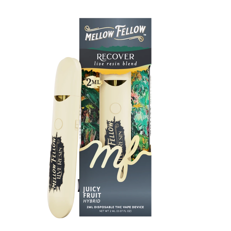 Recover Blend 2ml Live Resin Disposable Vape - Juicy Fruit (Hybrid) Mellow Fellow Recover Blend 2ml Live Resin Disposable Vape - Juicy Fruit (Hybrid) Mellow Fellow