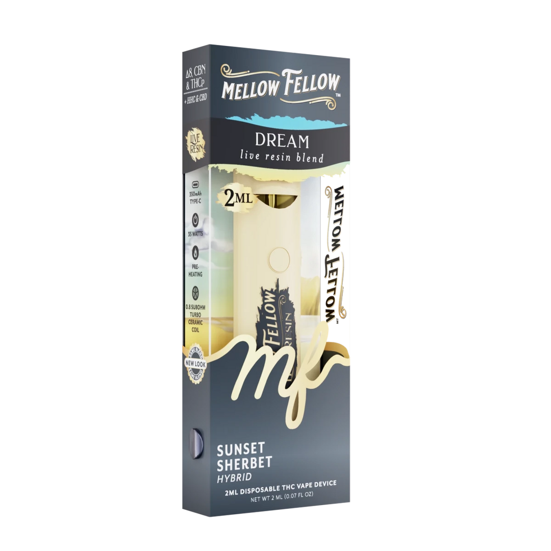 Dream Blend 2ml Live Resin Disposable Vape - Sunset Sherbet (Hybrid) - Mellow Fellow