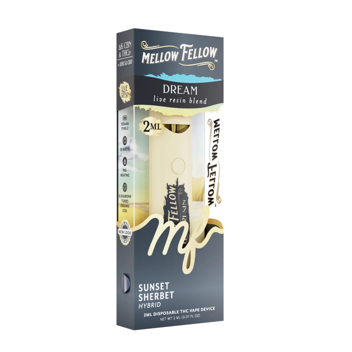 Dream Blend 2ml Live Resin Disposable Vape - Sunset Sherbet (Hybrid) - Mellow Fellow