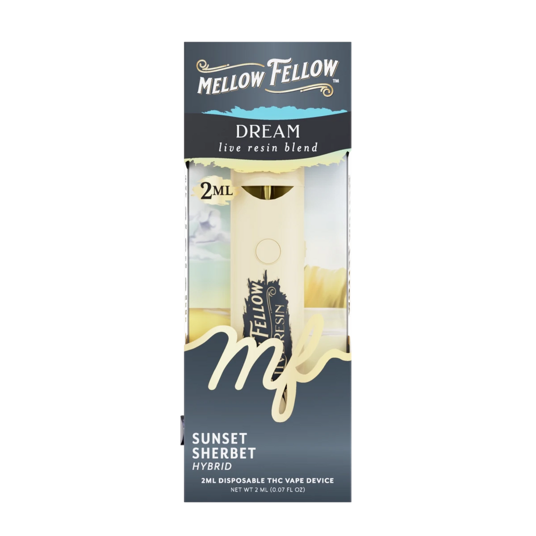 Dream Blend 2ml Live Resin Disposable Vape - Sunset Sherbet (Hybrid) - Mellow Fellow