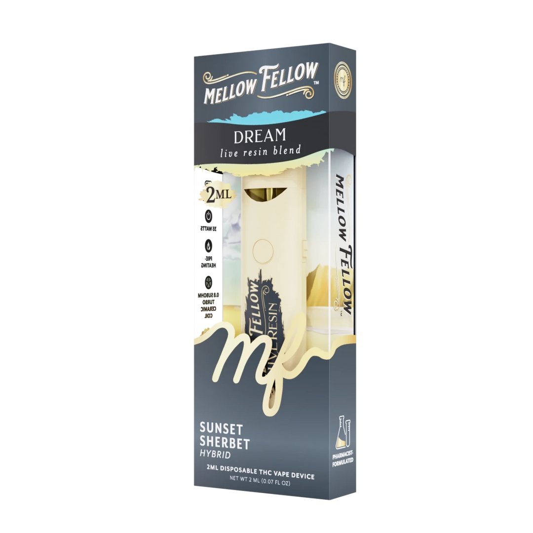 Dream Blend 2ml Live Resin Disposable Vape - Sunset Sherbet (Hybrid) - Mellow Fellow