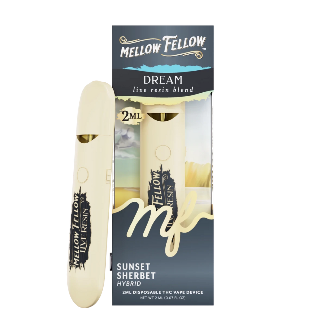 Dream Blend 2ml Live Resin Disposable Vape - Sunset Sherbet (Hybrid) - Mellow Fellow