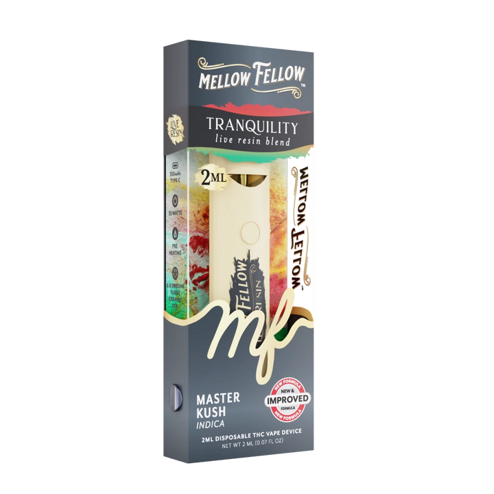 Tranquility Blend 2ml Live Resin Disposable Vape - Master Kush (Indica) - Mellow Fellow