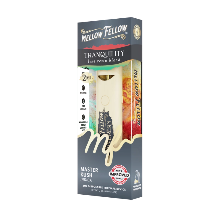 Tranquility Blend 2ml Live Resin Disposable Vape - Master Kush (Indica) - Mellow Fellow