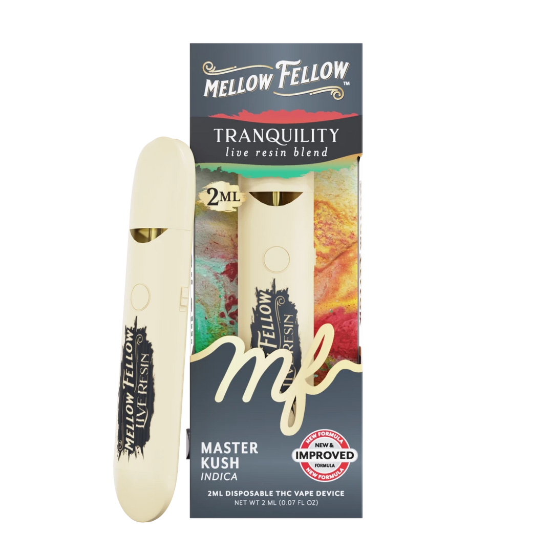 Tranquility Blend 2ml Live Resin Disposable Vape - Master Kush (Indica) - Mellow Fellow