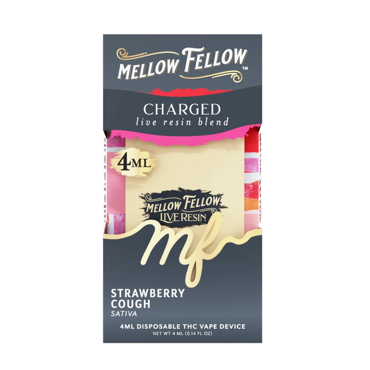 Charged Blend 4ml Live Resin Disposable Vape - Strawberry Cough (Sativa) - Mellow Fellow