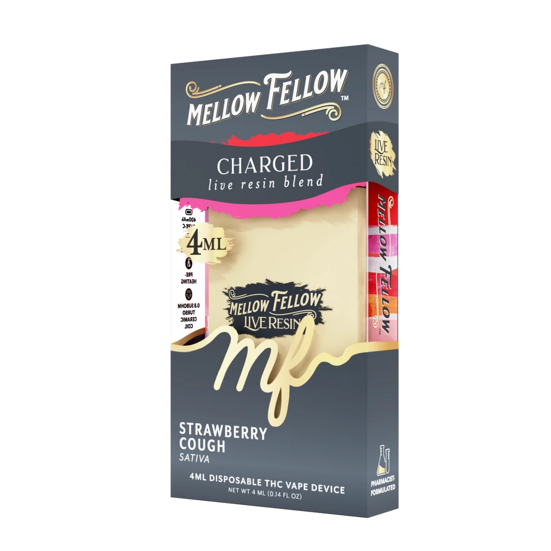 Charged Blend 4ml Live Resin Disposable Vape - Strawberry Cough (Sativa) - Mellow Fellow