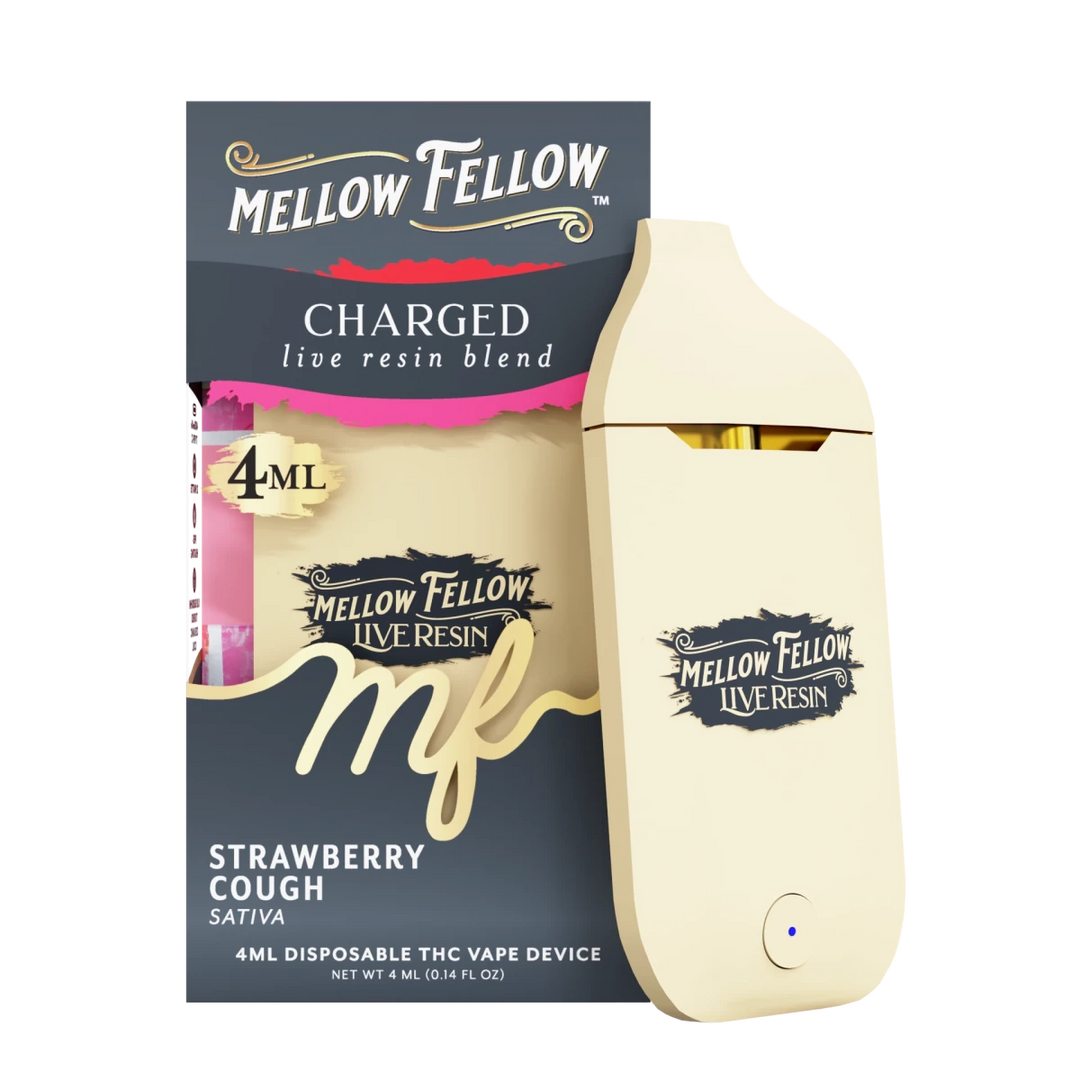 Charged Blend 4ml Live Resin Disposable Vape - Strawberry Cough (Sativa) - Mellow Fellow
