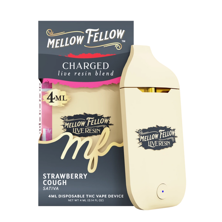 Charged Blend 4ml Live Resin Disposable Vape - Strawberry Cough (Sativa) - Mellow Fellow