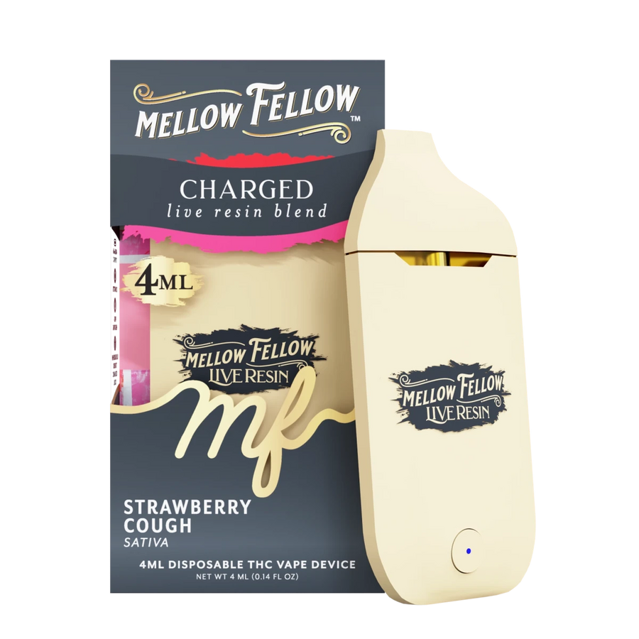 Charged Blend 4ml Live Resin Disposable Vape - Strawberry Cough (Sativa) - Mellow Fellow
