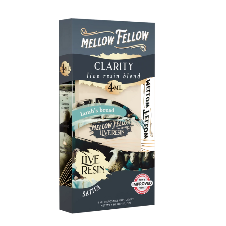 Clarity Blend 4ml Live Resin Disposable Vape - Lamb's Bread (Sativa) - Mellow Fellow