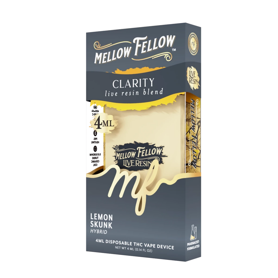 Clarity Blend 4ml Live Resin Disposable Vape - Lemon Skunk (Hybrid) - Mellow Fellow