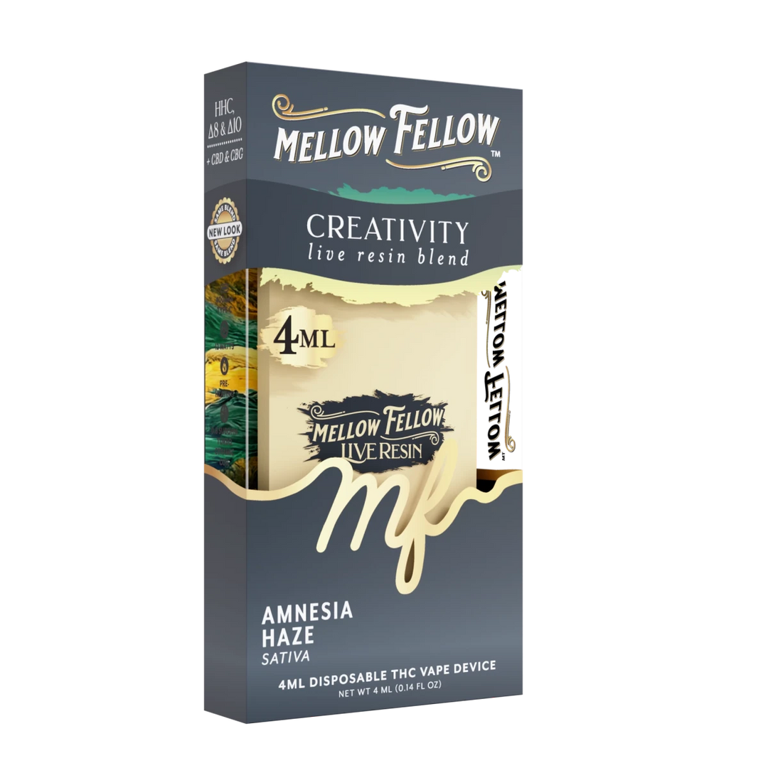 Creativity Blend 4ml Live Resin Disposable Vape - Amnesia Haze (Sativa) - Mellow Fellow
