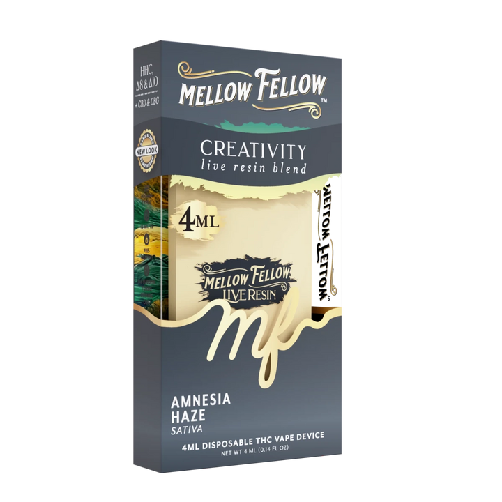 Creativity Blend 4ml Live Resin Disposable Vape - Amnesia Haze (Sativa) - Mellow Fellow