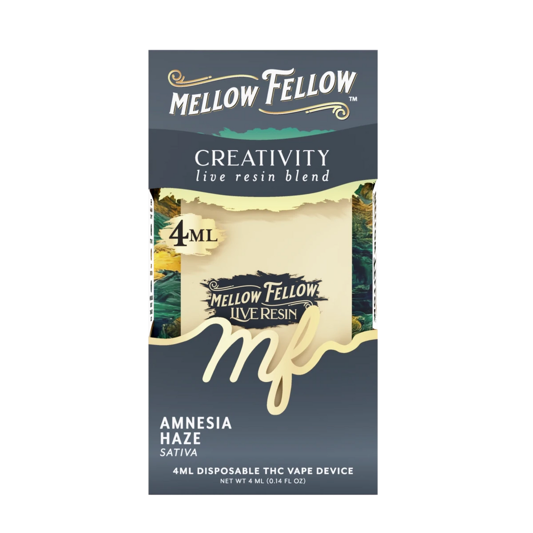 Creativity Blend 4ml Live Resin Disposable Vape - Amnesia Haze (Sativa) - Mellow Fellow