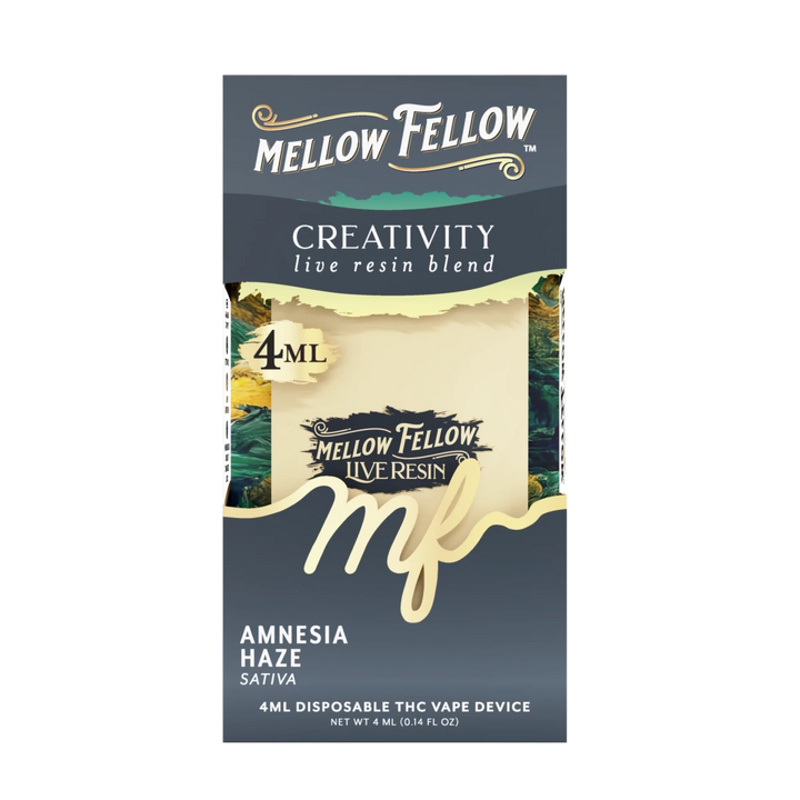 Creativity Blend 4ml Live Resin Disposable Vape - Amnesia Haze (Sativa) - Mellow Fellow