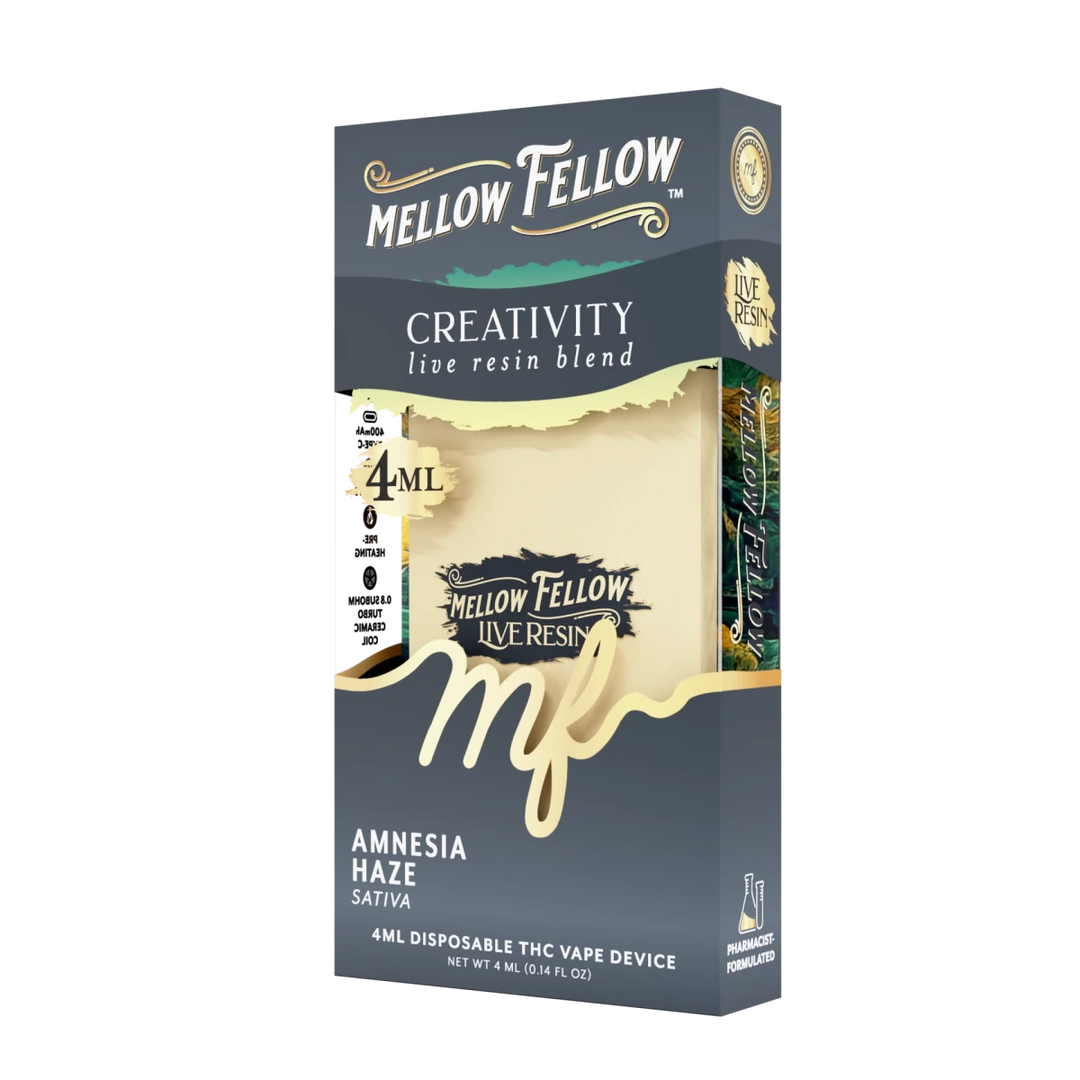 Creativity Blend 4ml Live Resin Disposable Vape - Amnesia Haze (Sativa) - Mellow Fellow