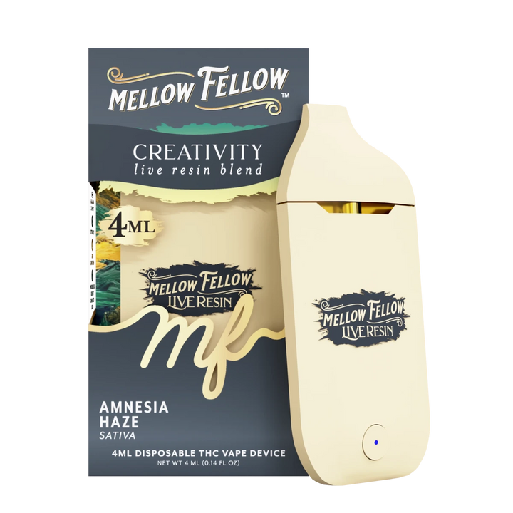 Creativity Blend 4ml Live Resin Disposable Vape - Amnesia Haze (Sativa) - Mellow Fellow