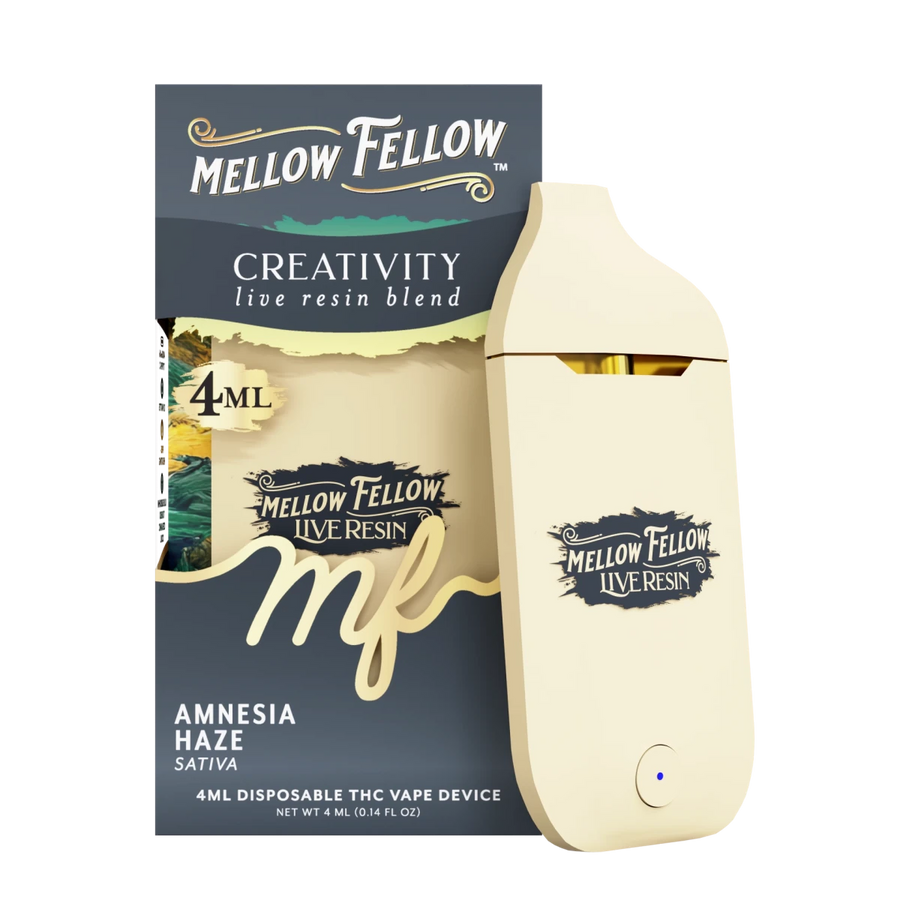 Creativity Blend 4ml Live Resin Disposable Vape - Amnesia Haze (Sativa) - Mellow Fellow