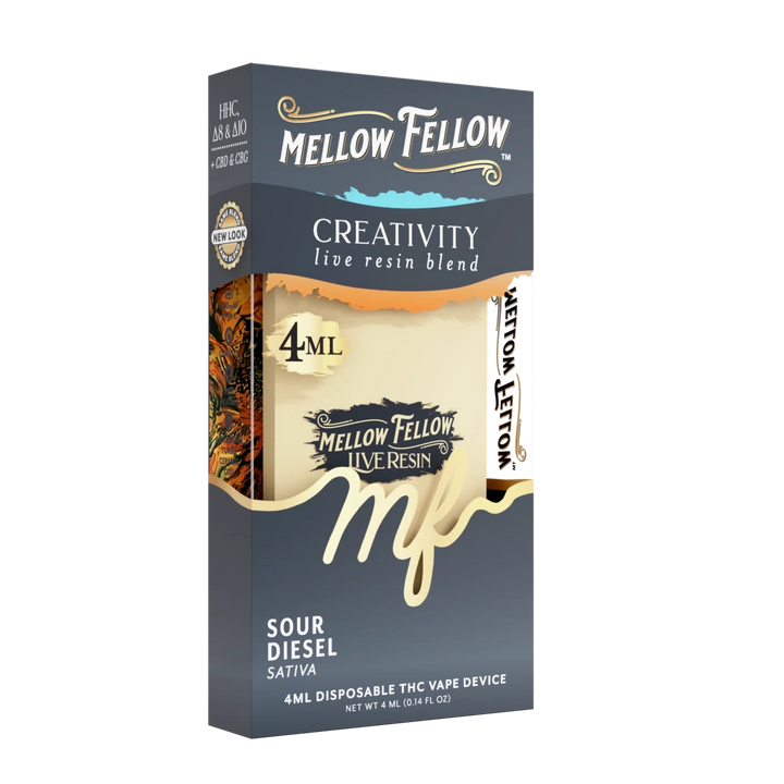 Creativity Blend 4ml Live Resin Disposable Vape - Sour Diesel (Sativa) - Mellow Fellow