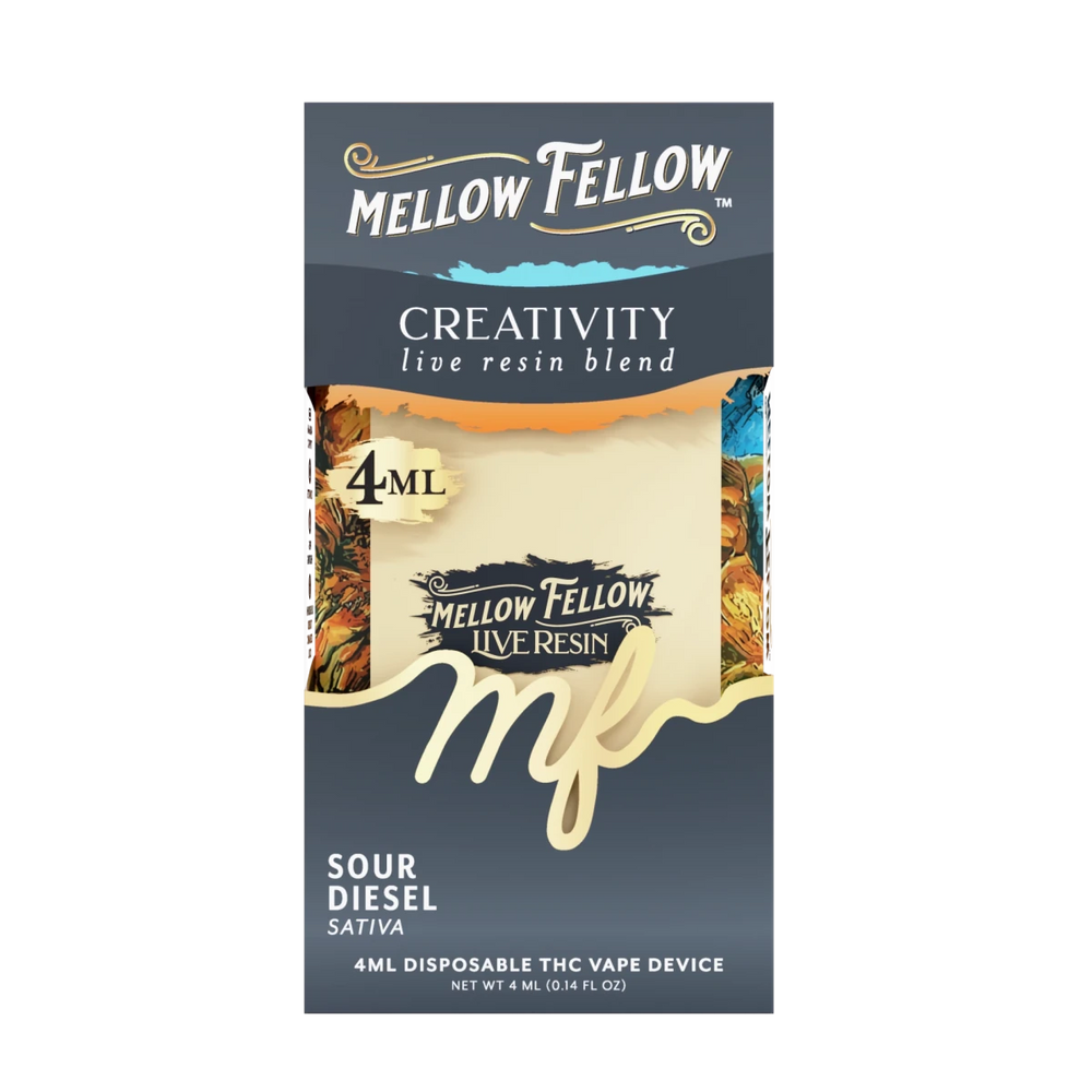 Creativity Blend 4ml Live Resin Disposable Vape - Sour Diesel (Sativa) - Mellow Fellow