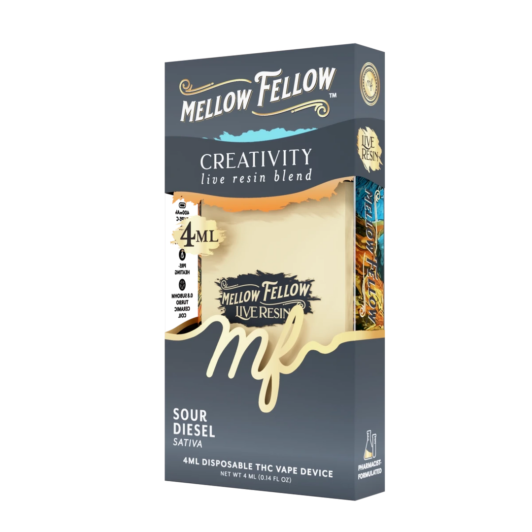 Creativity Blend 4ml Live Resin Disposable Vape - Sour Diesel (Sativa) - Mellow Fellow